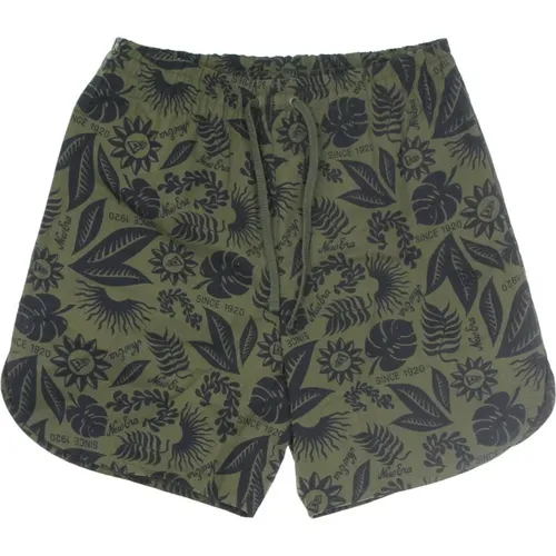 Blumenmuster Elastische Taille Shorts , Herren, Größe: XL - new era - Modalova