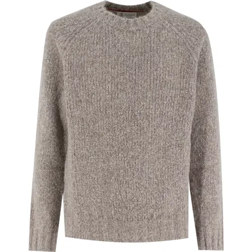 Round-neck Knitwear, male, , Size: L Luxury Crewneck Knitwear Sweater - BRUNELLO CUCINELLI - Modalova