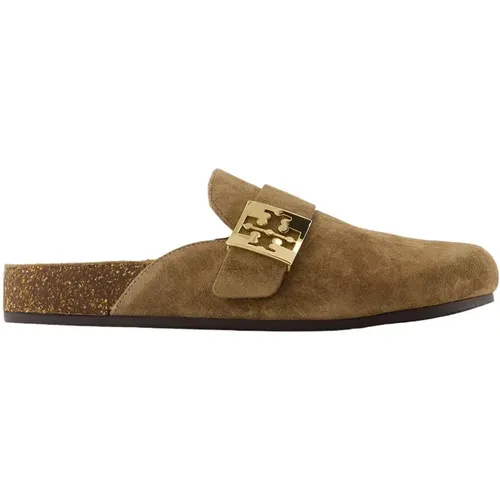 Mules, female, , Size: 6 US Leather Slip-On Sandals - TORY BURCH - Modalova
