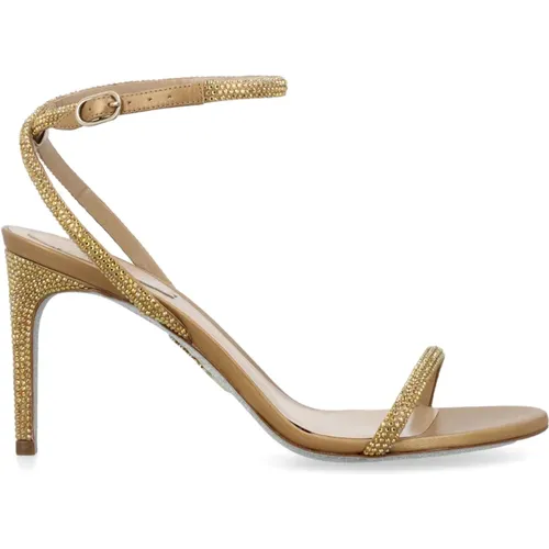 Gold Satin Ellabrita Sandals , female, Sizes: 4 UK - René Caovilla - Modalova