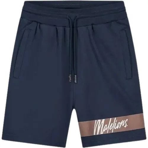 Navy Denim Shorts Captain Style , male, Sizes: S, XL, L, M - Malelions - Modalova