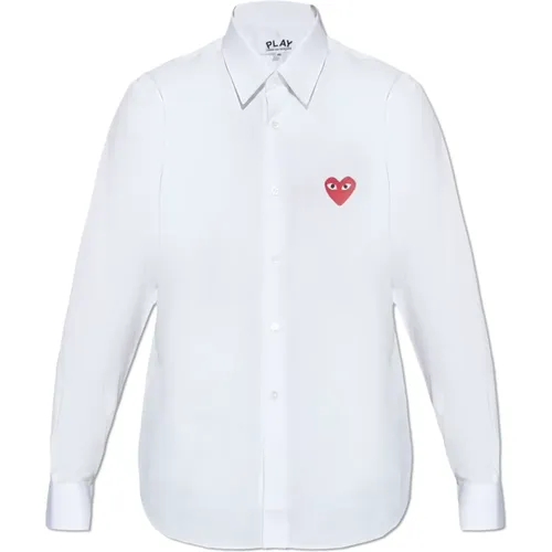 Shirt mit Logopatch , Damen, Größe: XS - Comme des Garçons Play - Modalova