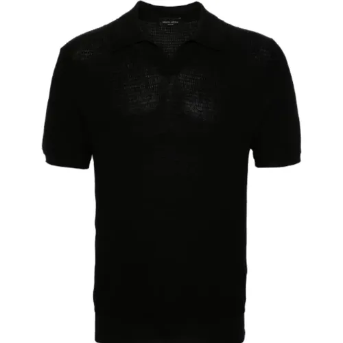 Schwarze T-Shirts und Polos , Herren, Größe: 2XL - Roberto Collina - Modalova