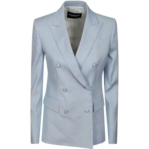 Blazers, female, , Size: L Jewel Button Double-Breasted Blazer - Dondup - Modalova