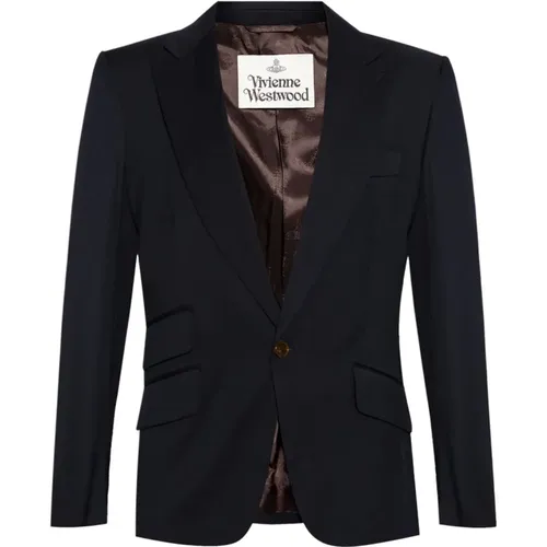 Blazers, male, , Size: L Wool Peak Lapel Jacket - Vivienne Westwood - Modalova