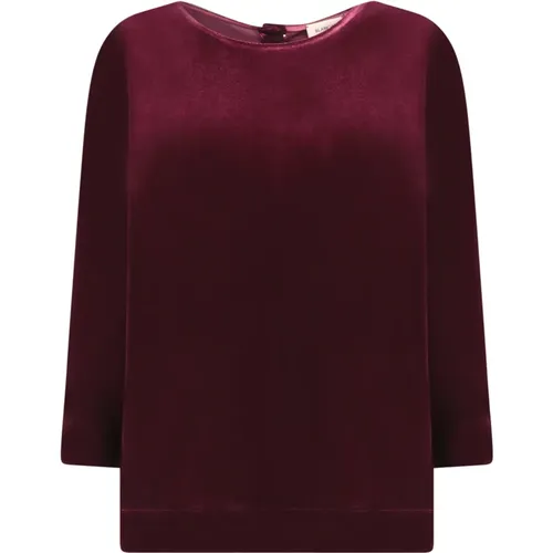 Bordeaux Velvet Bluse Elegant Topwear - Blanca Vita - Modalova