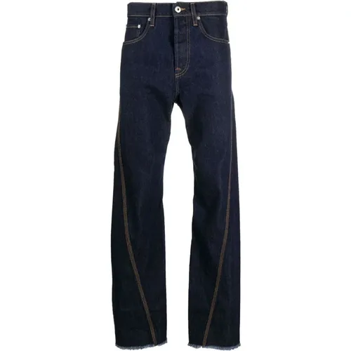 Navy Straight Denim Jeans , male, Sizes: W30, W33, W32, W34 - Lanvin - Modalova