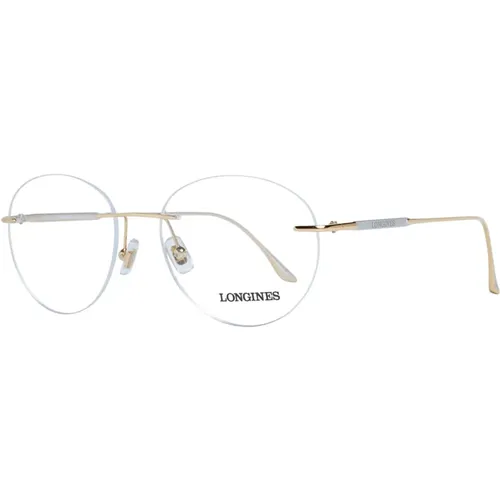 Glasses, male, , Size: ONE SIZE Gold Metal Round Optical Frames - Longines - Modalova