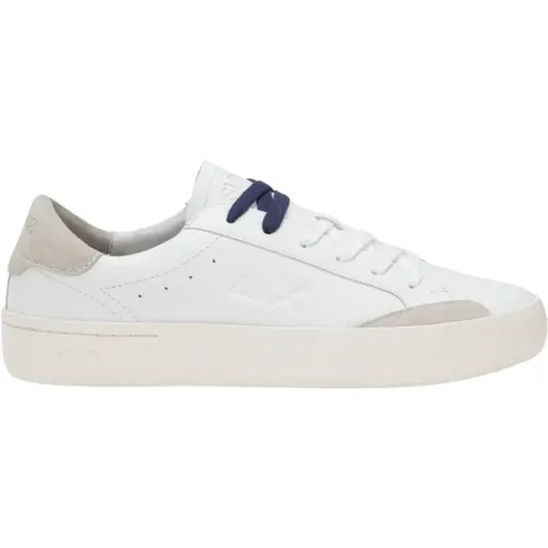 Weiße Leder Street Sneakers , Herren, Größe: 40 EU - Sun68 - Modalova