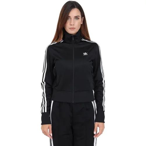 Schwarzer Zip-Up Hoodie mit authentischem adidas Stil , Damen, Größe: L - adidas Originals - Modalova