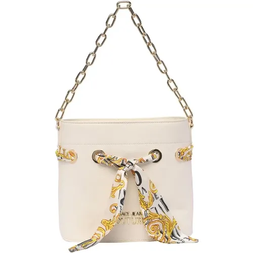 Bucket Handbag with Scarf Detail , female, Sizes: ONE SIZE - Versace Jeans Couture - Modalova