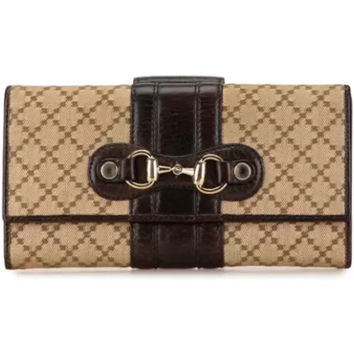 Pre-owned Wallets, female, , Size: ONE SIZE Pre-owned Canvas wallets - Gucci Vintage - Modalova