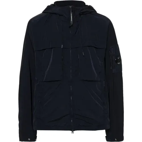 Navy Chrome-R Hooded Jacket , male, Sizes: L - C.P. Company - Modalova