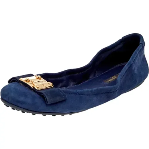 Pre-owned Flats, female, , Size: 8 1/2 US Pre-owned Suede flats - Louis Vuitton Vintage - Modalova