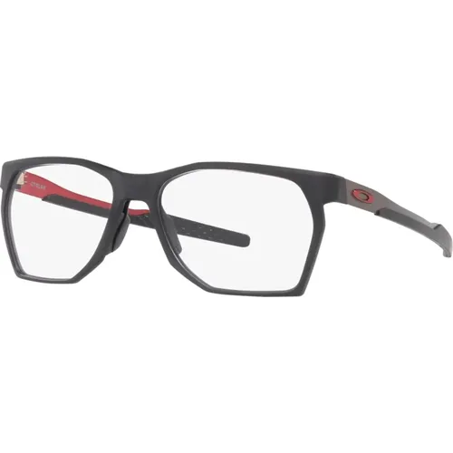 Matte Grey Red Eyewear Frames , unisex, Sizes: 53 MM - Oakley - Modalova