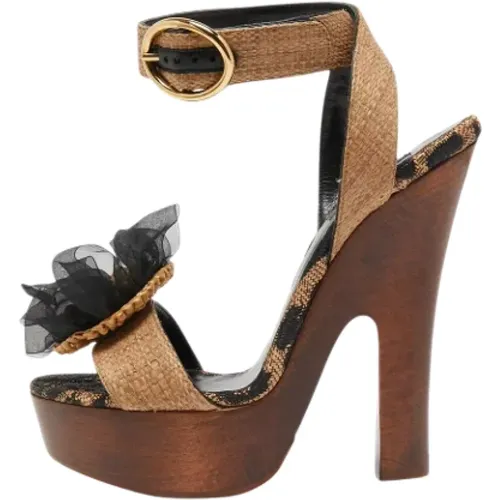 Pre-owned Raffia sandals , female, Sizes: 7 UK - Dolce & Gabbana Pre-owned - Modalova