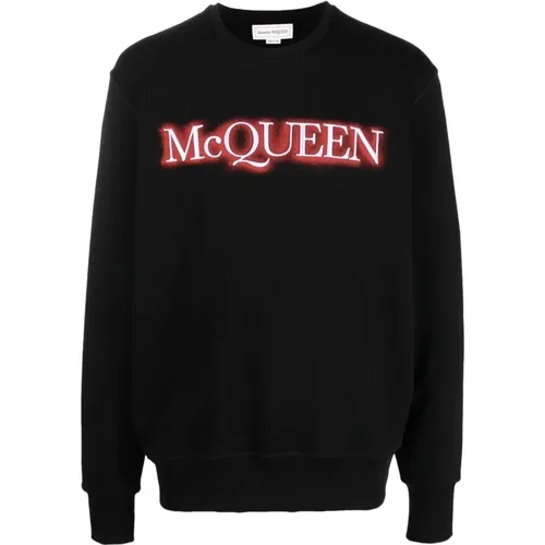 Sweatshirts, male, , Size: XL Logo Print Sweatshirt Crew Neck - alexander mcqueen - Modalova