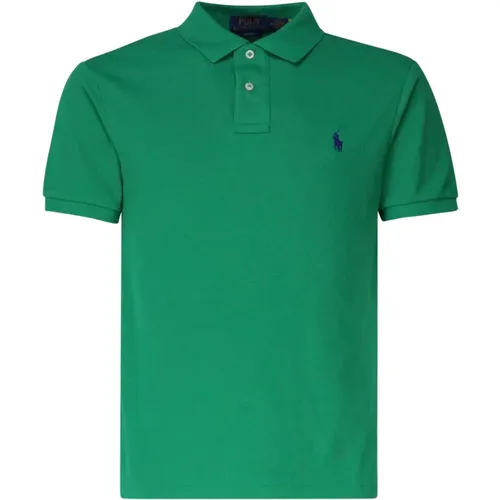 Grünes Polo-T-Shirt mit Logo-Stickerei , Herren, Größe: M - Polo Ralph Lauren - Modalova