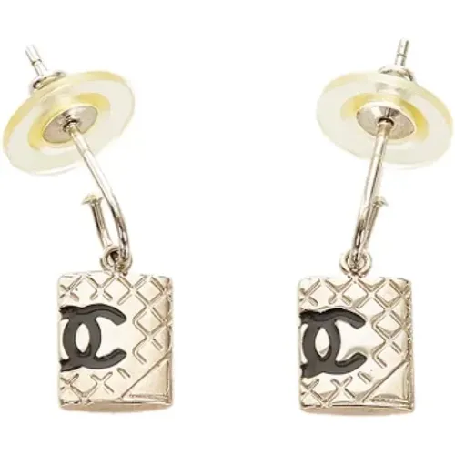 Pre-owned Jewellery, female, , Size: ONE SIZE Pre-owned Silver earrings - Chanel Vintage - Modalova