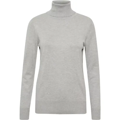 Turtlenecks, female, , Size: XL Pearl Grey Rollneck Sweater - Saint Tropez - Modalova