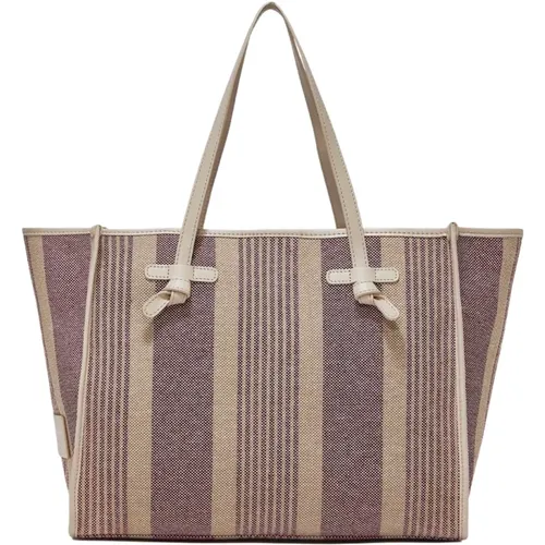 Multicolor Rosa Handbag - Canvas Striped Shopping Bag , female, Sizes: ONE SIZE - Gianni Chiarini - Modalova