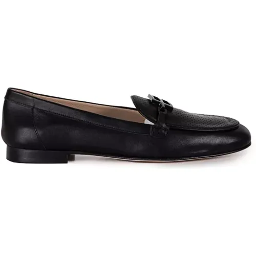 Schwarze Lederloafer , Damen, Größe: 38 1/2 EU - Baldinini - Modalova