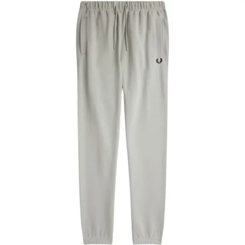 Sweatpants, male, , Size: M Cotton Track Pants with Elasticized Cuffs - Fred Perry - Modalova