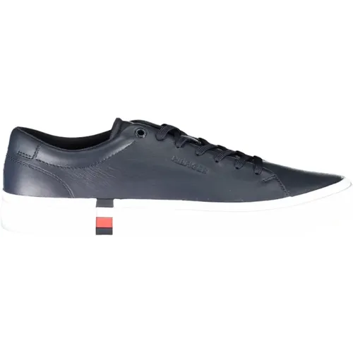 Blaue Sportliche Schnürschuhe mit Logo , Herren, Größe: 45 EU - Tommy Hilfiger - Modalova