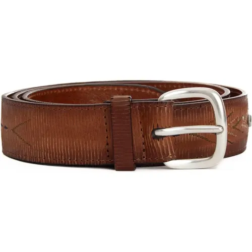 Belts, male, , Size: 95 CM Leather Belt with Sheffield Buckle - Orciani - Modalova