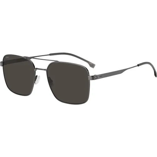 Black Sunglasses with Grey Lenses , male, Sizes: 58 MM - Hugo Boss - Modalova