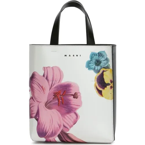 Floral Print Drawstring Bag , female, Sizes: ONE SIZE - Marni - Modalova