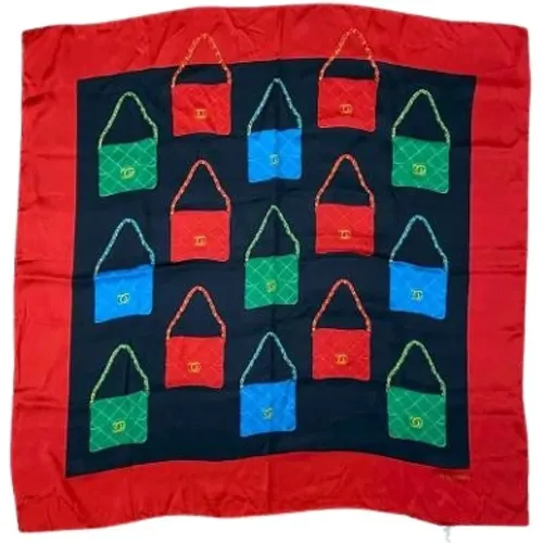 Pre-owned Scarves, female, , Size: ONE SIZE Pre-owned Silk Scarf - Chanel Vintage - Modalova