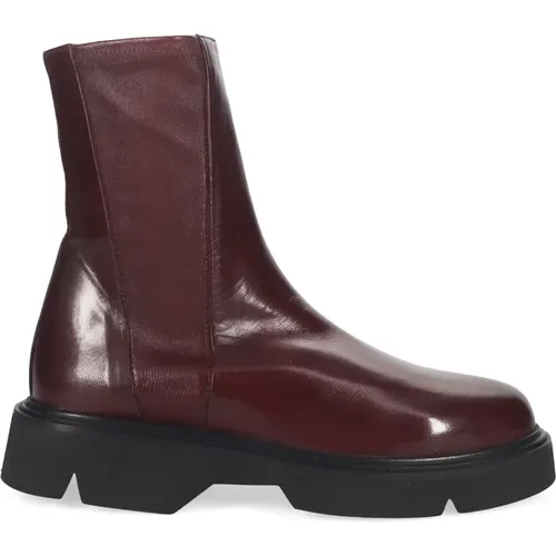 Chelsea Boots, female, , Size: 9 US Bordeaux Ankle Boots in Nappa Leather - Lorenzo Masiero - Modalova