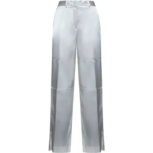 Satin Wide Leg Trousers , female, Sizes: S, XS - Jil Sander - Modalova