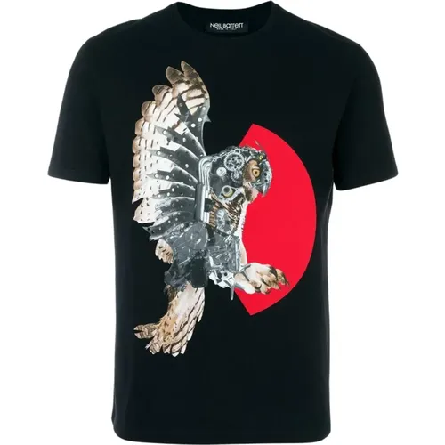 Red Mechanical Owl Shirt , male, Sizes: M - Neil Barrett - Modalova