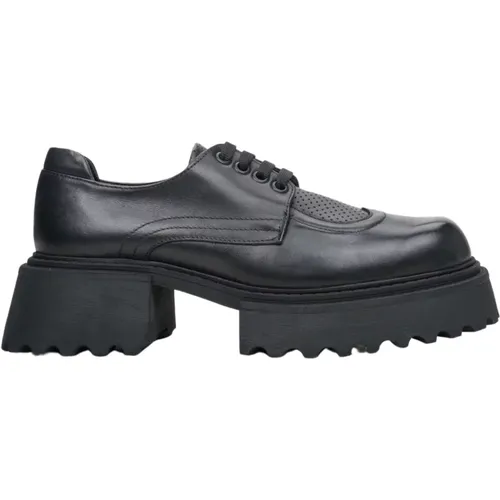 Damen Schwarze Leder Brogues mit Chunky Sohle Er00113784 , Damen, Größe: 37 EU - Estro - Modalova