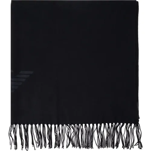 Winter Scarves, male, , Size: ONE SIZE Scarf with logo - Emporio Armani - Modalova