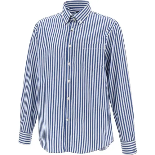 Casual Shirts, male, , Size: 2XL Striped Cotton Button-Down Shirt - PAUL & SHARK - Modalova