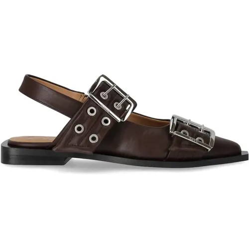 Buckle Ballerinas , female, Sizes: 3 UK, 5 UK, 4 UK, 6 UK, 7 UK - Ganni - Modalova