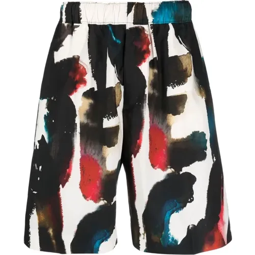 Casual Shorts, male, , Size: M Logo-Print Shorts MultiColour - alexander mcqueen - Modalova