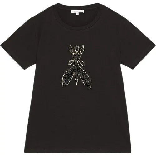 Handbesticktes Fly T-Shirt , Damen, Größe: S - PATRIZIA PEPE - Modalova