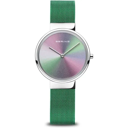 Anniversary Green Milanese Bracelet Watch , female, Sizes: ONE SIZE - Bering - Modalova