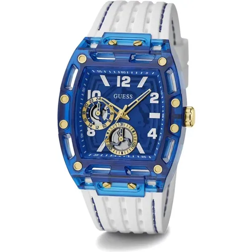 Multifunction Phoneix Watch White Blue , male, Sizes: ONE SIZE - Guess - Modalova