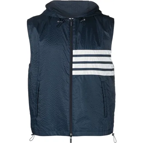 Ripstop Sleeveless Coat 4bar Detail , male, Sizes: M, XL - Thom Browne - Modalova