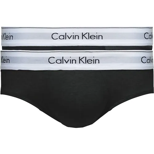 Schwarze 2-Pack Hip Briefs Unterwäsche , Herren, Größe: S - Calvin Klein - Modalova