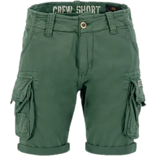 Vintage Grüne Cargo Crew Shorts , Herren, Größe: W33 - alpha industries - Modalova