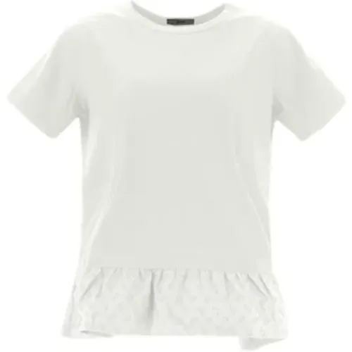 Monogram Cotton T-Shirt with Bottom , female, Sizes: M - Herno - Modalova