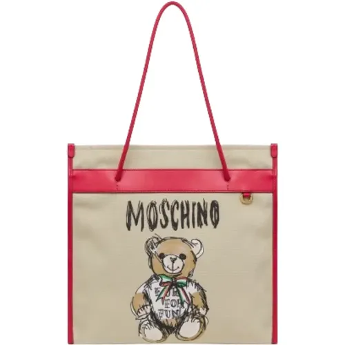 Tote Bags, female, , Size: ONE SIZE Handbag with Teddy Bear Print - Moschino - Modalova