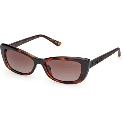 Havana Gradient Sunglasses Gu00156-H/S , female, Sizes: 55 MM - Guess - Modalova