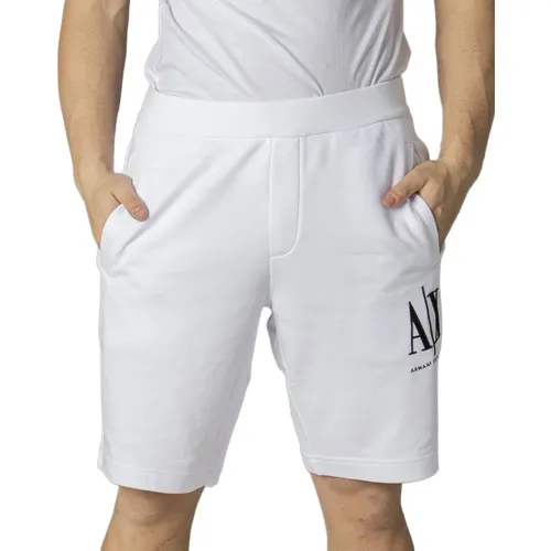 Printed Cotton Shorts , male, Sizes: XL, XS, L, S - Armani Exchange - Modalova